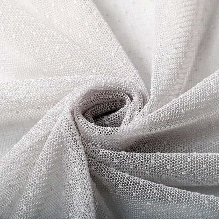 Polka Dot Mesh Organza Fabric - Refined Sheer Material