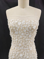 New three-dimensional flower nail bead fabric luxury embroidery flower fabric DIY handmade wedding dress children's clothing