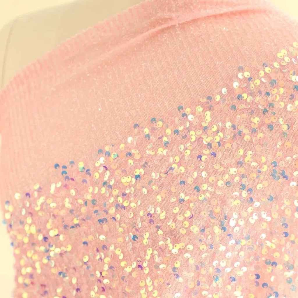 Colorful sequins, embroidered lace fabric, clothing accessories, dresses, children's clothing design, DIY handmade materials