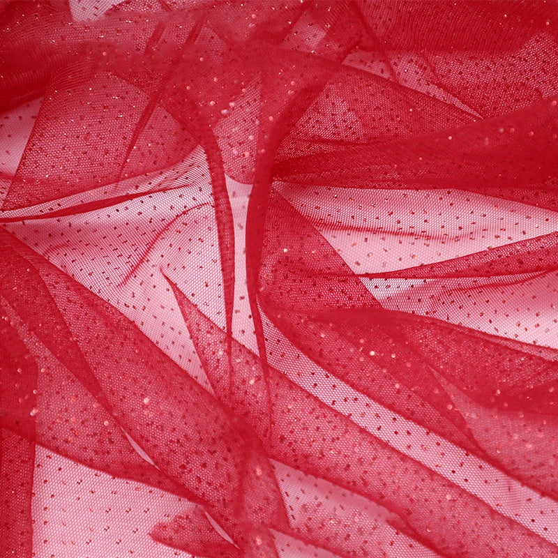 High Quality Thickened Soft Mesh Fabric Gold Spray Silver Flash Yarn for Fashion Wedding Dresses DIY Gown Decorative Fabric