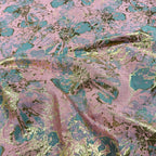 قماش فاخر من الجاكار مطبوع عليه بالحرارة، تنورة منفوشة، سترة واقية من الرياح، سجادة شاي، قماش بروكيد منسوج أنيق