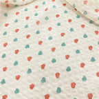 Tela de burbujas arrugada con estampado de corazón de melocotón para ropa de bebé hecha a mano, diadema, vestido infantil, material de textura suave DIY