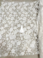 دانتيل متقدم، قماش قطني خالص، زهور ناعمة مطرزة، زينة فستان زفاف، فستان مصنوع يدويًا، ملابس، ستائر