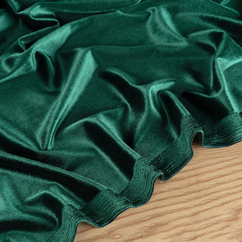 Premium Stretch Gold Velvet Fabric - Soft Plush Material for Evening Gowns
