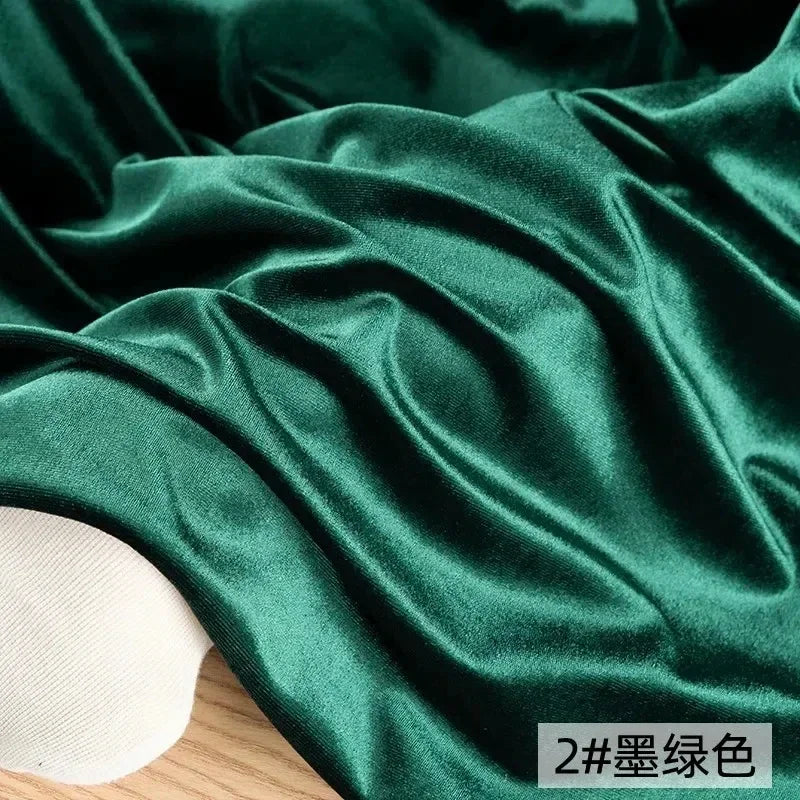 Solid Velvet Fabric - Glossy Four-Sided Elastic Material 160cm