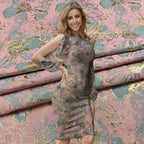 قماش فاخر من الجاكار مطبوع عليه بالحرارة، تنورة منفوشة، سترة واقية من الرياح، سجادة شاي، قماش بروكيد منسوج أنيق