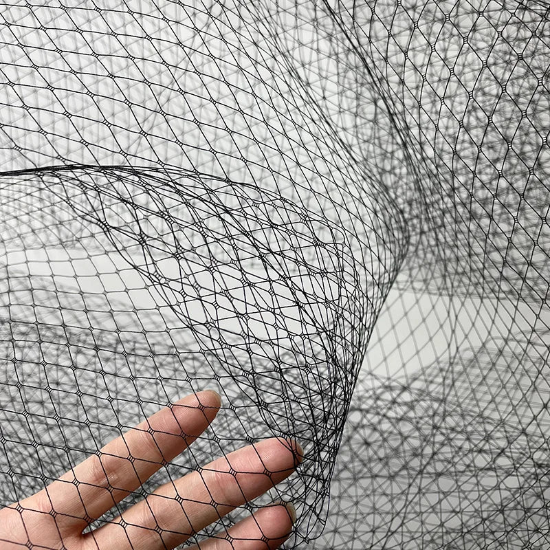 صنع يدوي من نسيج شبكي صلب على شكل ماسة، عصابة رأس مجوفة ذات عيون كبيرة، قبعة علوية، خيوط، تصميم ملابس مصنوع يدويًا