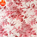 قميص بأكمام قصيرة من قماش قطني مطبوع عليه زهور الفاوانيا، أزرق وأبيض، بنمط غسيل حبر، مناسب للأمتعة والحقائب