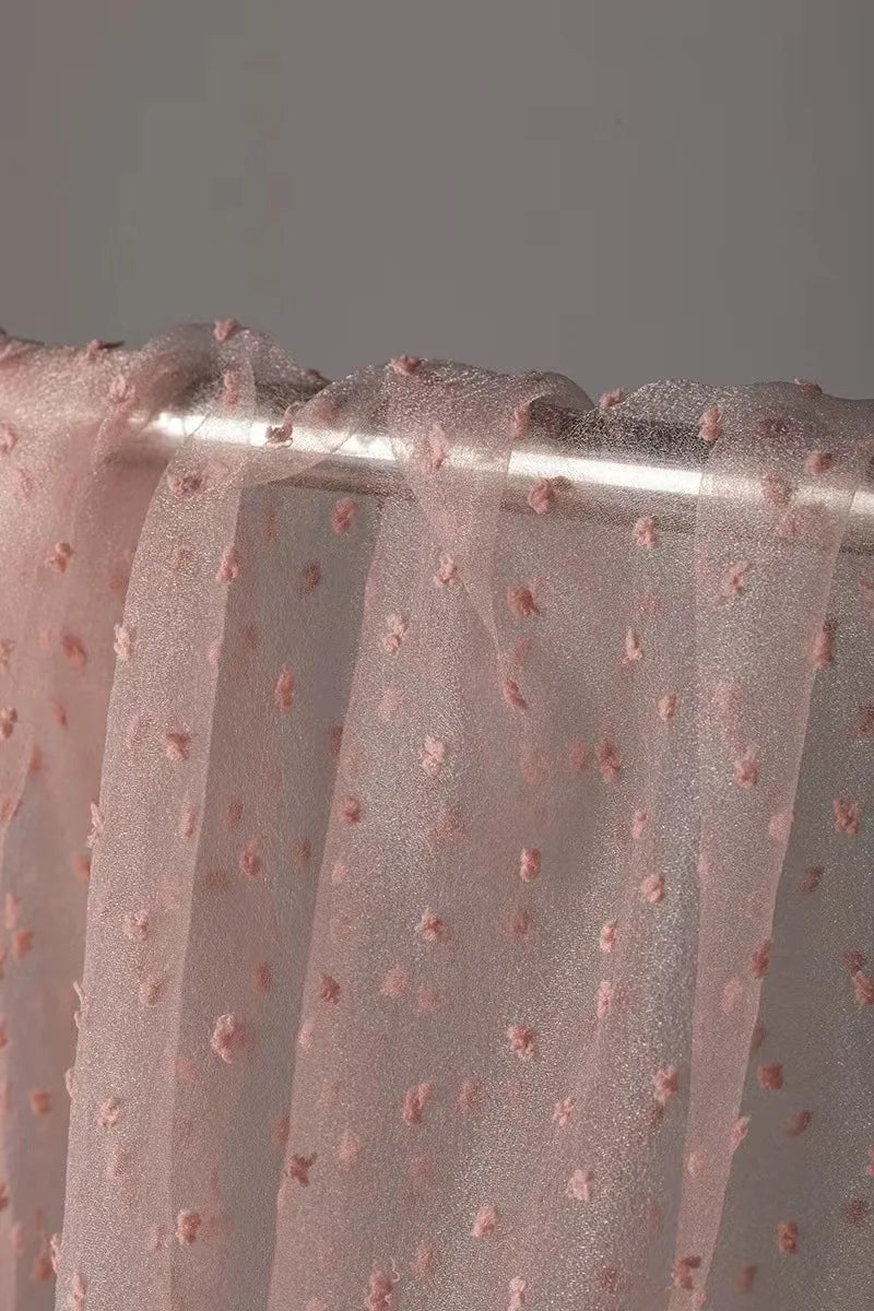 فستان زفاف من قماش الجاكار من الأورجانزا بنقاط الفقاعات، ملابس أطفال، تنورة منفوشة، ملابس أطفال، إكسسوارات يدوية، قماش مزهر