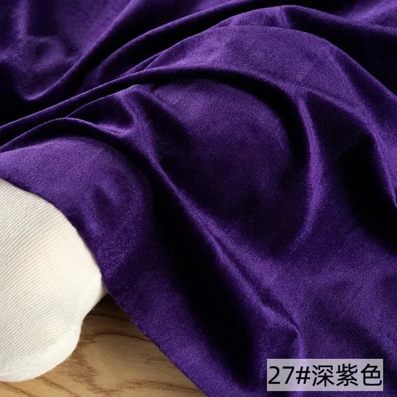 Solid Velvet Fabric - Glossy Four-Sided Elastic Material 160cm