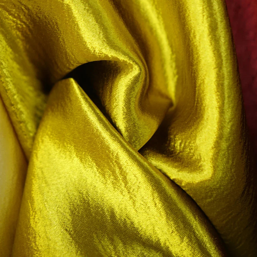 Metallic Shiny Satin Crepe Fabric - Formal Dress Stage Material 150cm