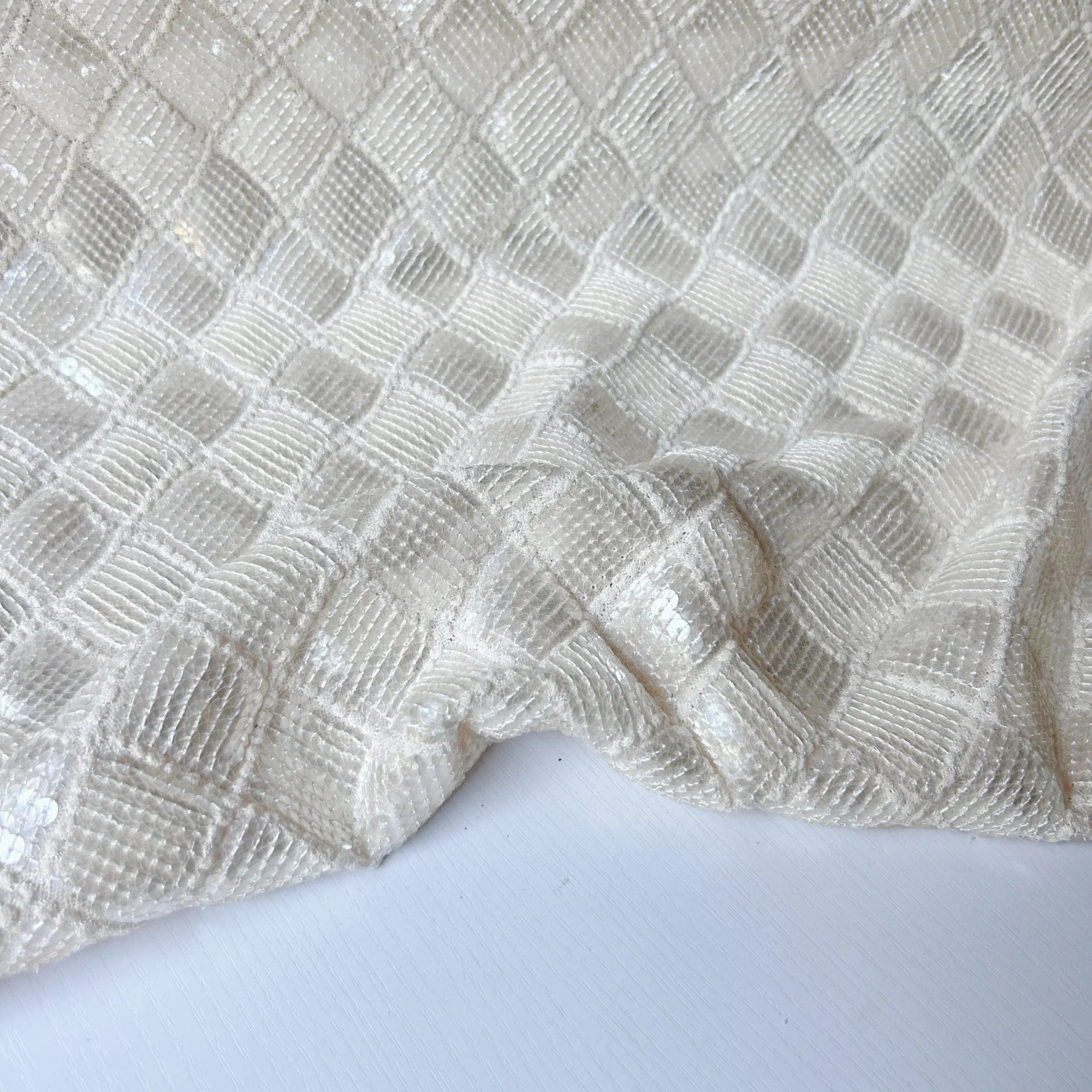 High Specification Linen Sequin Embroidery Thickened Fabric - Children's Material 119cm