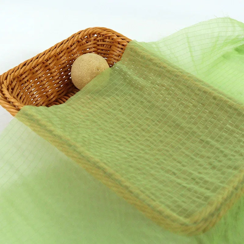 قماش التول الشفاف الرقيق ذو الفقاعات، مخطط عموديًا، أورجانزا، مادة ناعمة وخفيفة الوزن، تنورة، خياطة، ملابس حرفية إبداعية