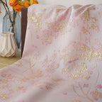 Pink Gold Embossed Elegant Girly Dress Fabric Slightly Elastic Jacquard for Women's Coat Home Decoration Bouquet 1 Meter