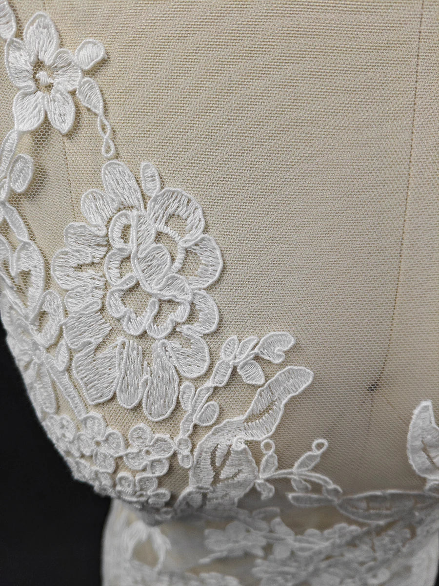 قماش دانتيل جديد من أوراق الشجر البيضاء الخام مطرز على شكل غطاء رأس وستارة باب ومفرش طاولة وفستان زفاف وتنورة قصيرة وإكسسوارات تشيباو