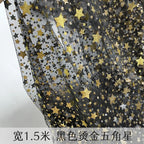 Premium Pentagram Hot Stamping Mesh Fabric for Stage Outfits, Dresses, Christmas Holiday Designs, and DIY Handmade Crafts
