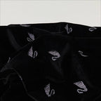 قماش بجعة صغير مطبوع عليه عبارة "بجعة صغيرة" لامع، قماش مخملي مرن معلق، قماش خياطة ملابس رقص، قماش مصمم يدويًا