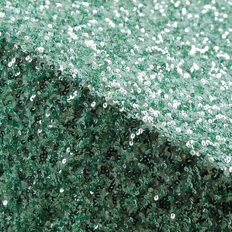 Shiny Encryption 5MM Elastic Mesh Sequin Embroidery Bead Fabric DIY High-end Evening Dress Stage Costume Designer Fabric