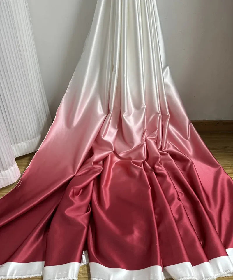 Gradient Soft Satin Fabric - Glossy Formal Dress Material 150cm
