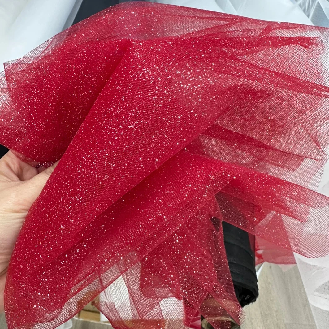 Blue Red Sequin Tulle - Sparkling for Wedding Veils & Children's Dresses