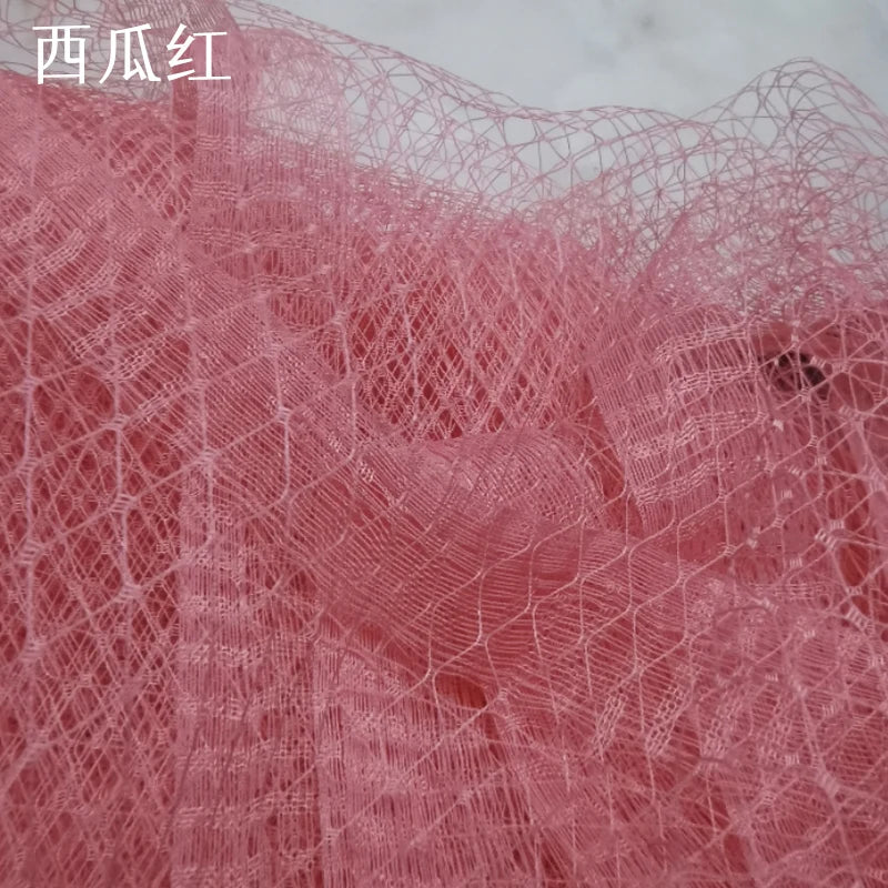 صنع يدوي من نسيج شبكي صلب على شكل ماسة، عصابة رأس مجوفة ذات عيون كبيرة، قبعة علوية، خيوط، تصميم ملابس مصنوع يدويًا