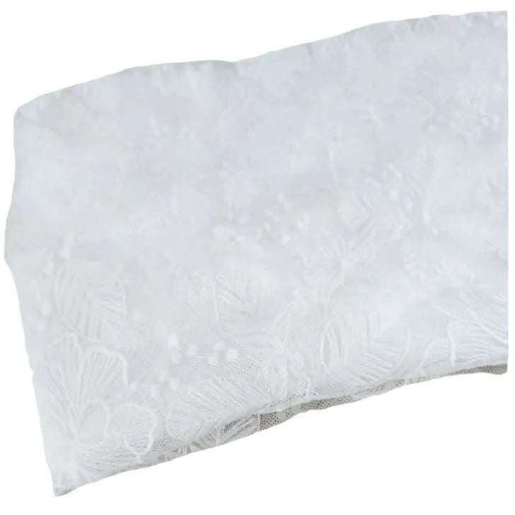 Encaje de malla bordado copo de nieve encaje vestido de novia bordado plano fotografía fondo DIY cortinas mantel vestido velo