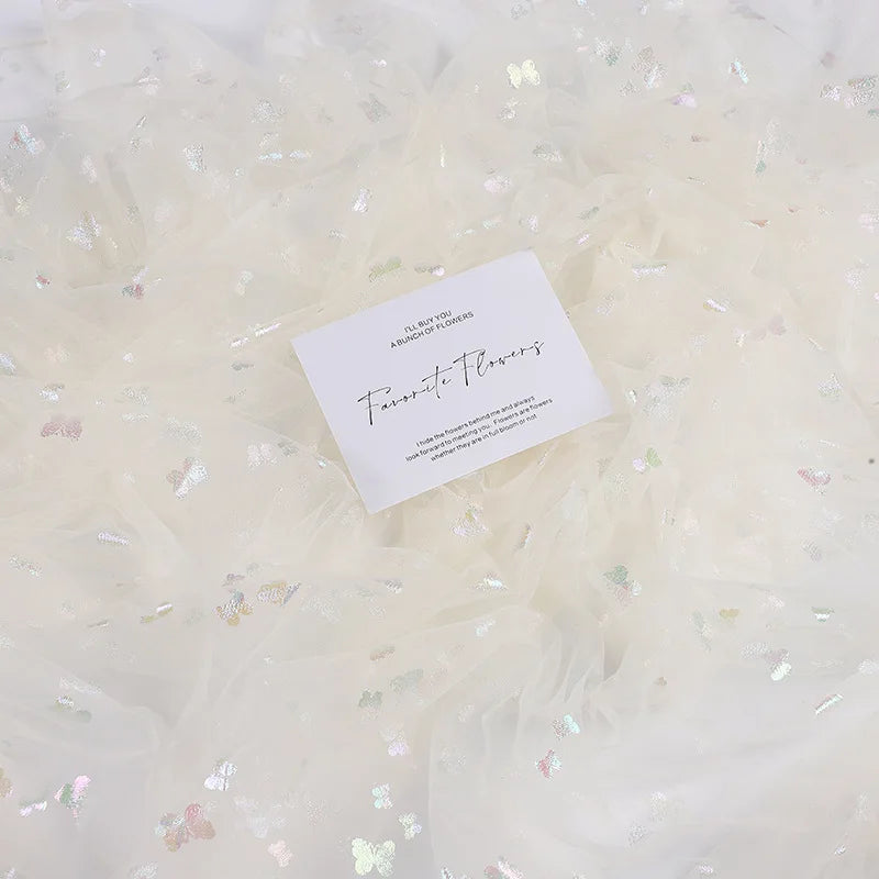 قماش شبكي ملون على شكل فراشة مناسب لتزيين حفلات الزفاف وفساتين الشيفون والتنانير والإكسسوارات وما إلى ذلك