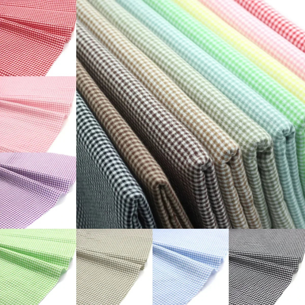 Multi-color 2mm small grid cotton fabric sewing doll clothing dress home textile tablecloth Head accessories fabric