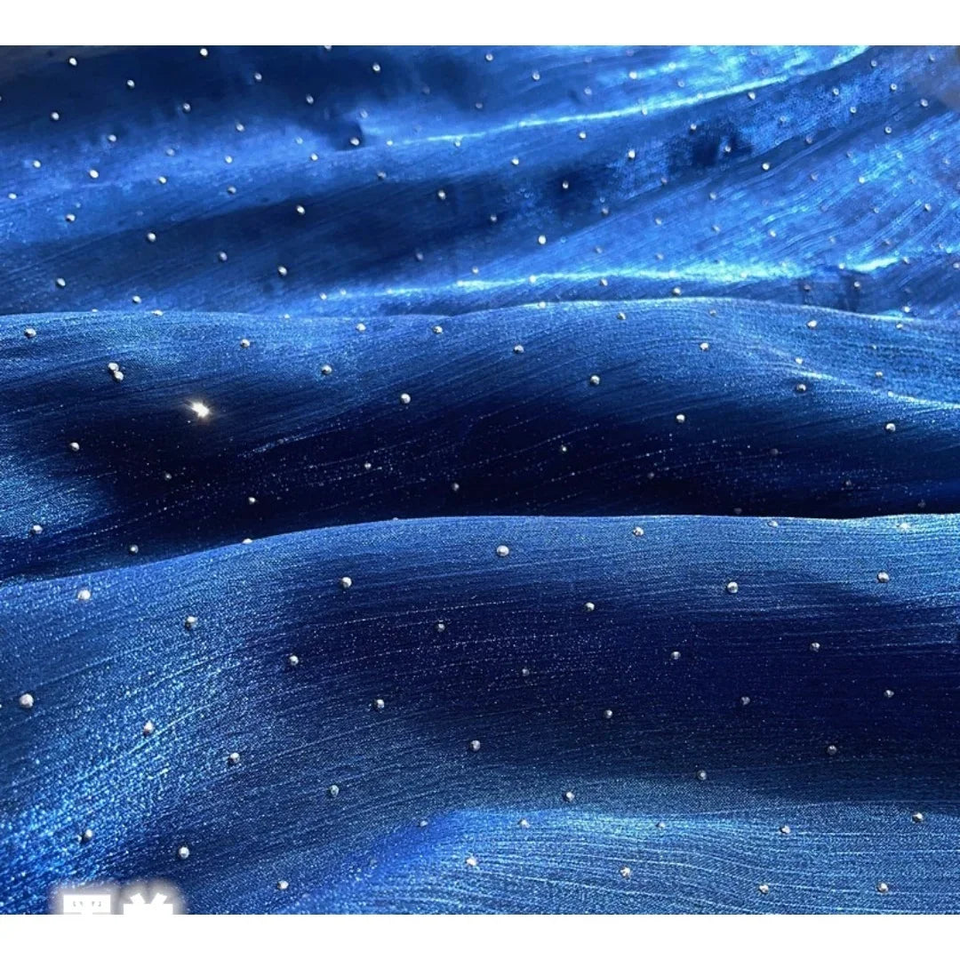 فستان زفاف نسائي مسائي بتصميم سماء مرصعة بالنجوم بتصميم زهرة جليدية من الساتان الأكثر مبيعًا