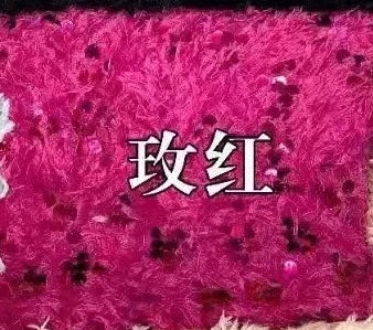 Tela de lentejuelas con base de plumas, tela con flecos de cuentas, tela de bordado de cuentas de felpa tridimensional