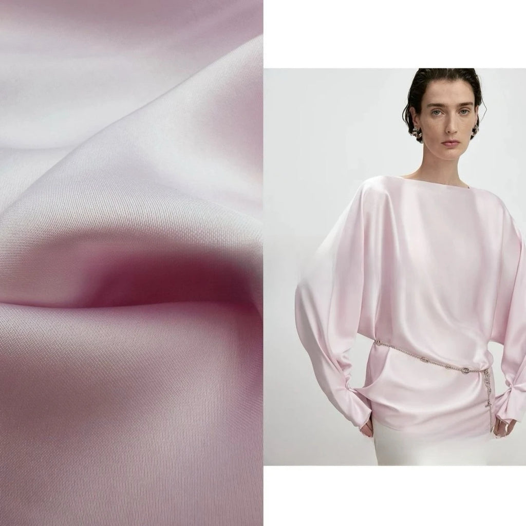 Smooth and lustrous anti-wrinkle double-sided acetate fabric suitable for wedding dresses formal gowns and handmade DIY clothing