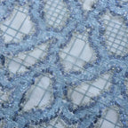 Blue Sequin Abstract Embroidered Net Lace Fabric Three Dimensional Sheer Material for Dress Set DIY Handmade Garment Craft