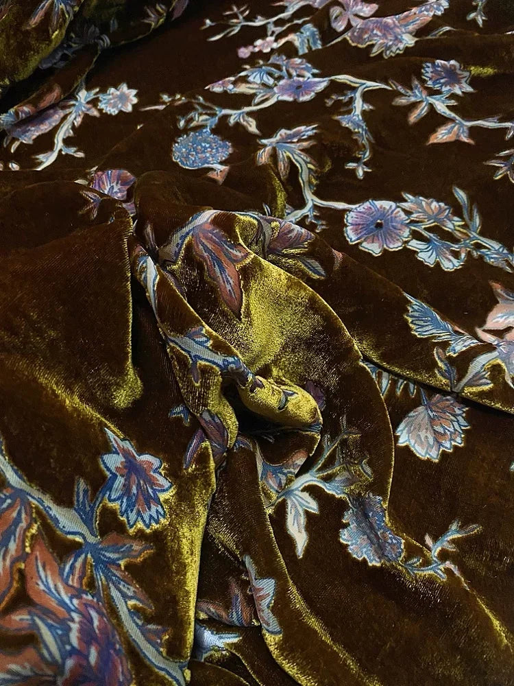 Luxurious Embellished Velvet Sequin Fabric for Evening Wear