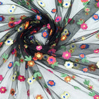 Colorful Floral Embroidered Lace - Delicate for Sewing & Couture