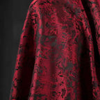 قماش جاكار نباتي خطي أبيض، سترة مطرزة بملمس إبداعي، تنورة بدلة، قماش مصمم للملابس