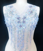 Purple Nail Bead Rhinestone Decal Lace Collar Decal Performance Costume Dance Costume Decoration Diy Accessories