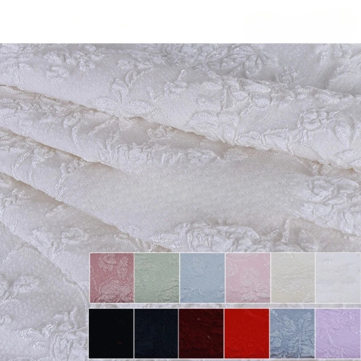 قماش جاكار ثلاثي الأبعاد على شكل زهرة فقاعية رباعية الجوانب مناسب لفساتين الزفاف والفساتين الرسمية وعناصر أزياء لوليتا