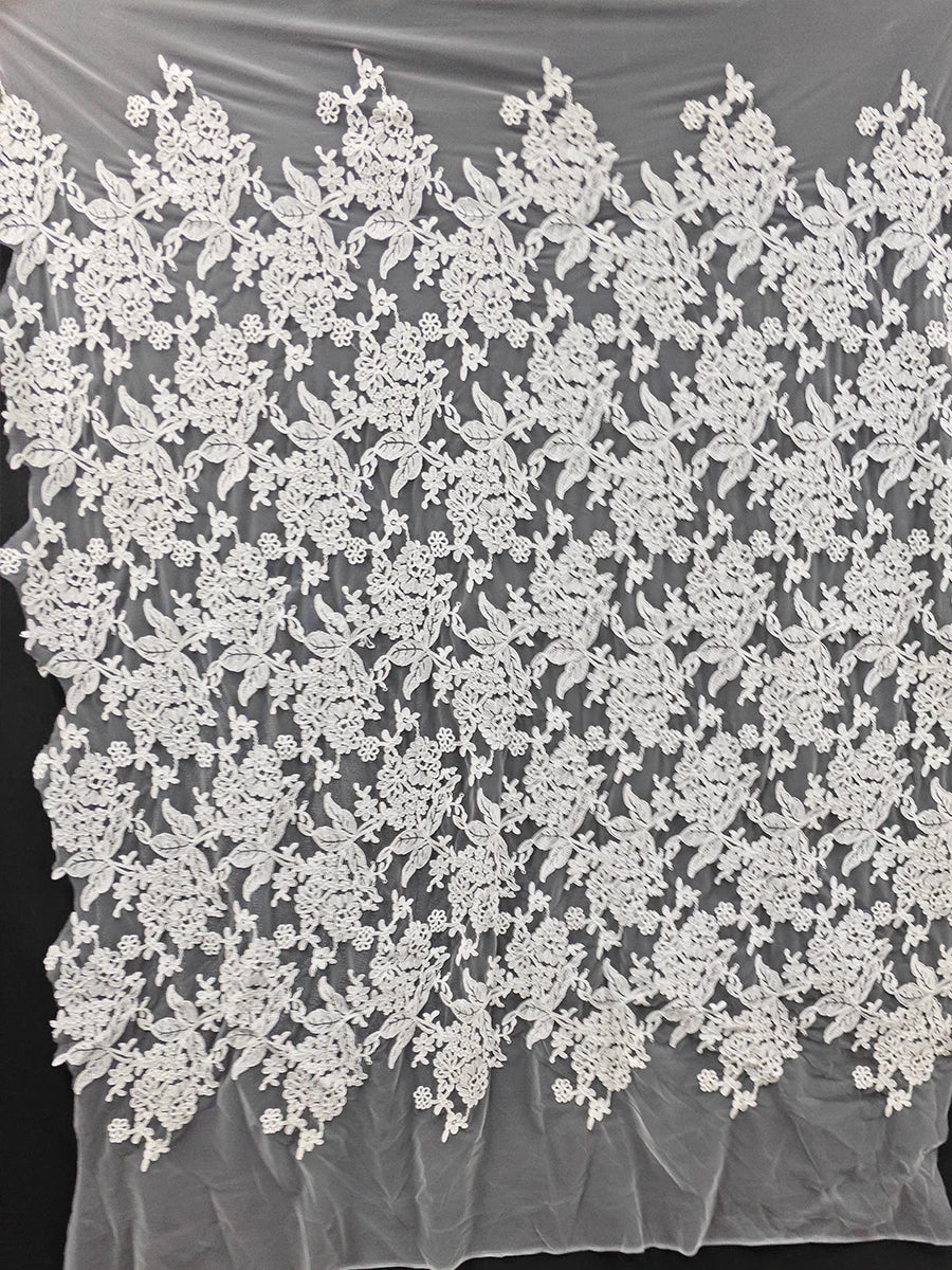قماش دانتيل جديد من أوراق الشجر البيضاء الخام مطرز على شكل غطاء رأس وستارة باب ومفرش طاولة وفستان زفاف وتنورة قصيرة وإكسسوارات تشيباو