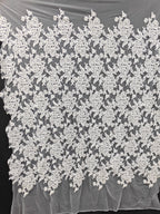 قماش دانتيل جديد من أوراق الشجر البيضاء الخام مطرز على شكل غطاء رأس وستارة باب ومفرش طاولة وفستان زفاف وتنورة قصيرة وإكسسوارات تشيباو