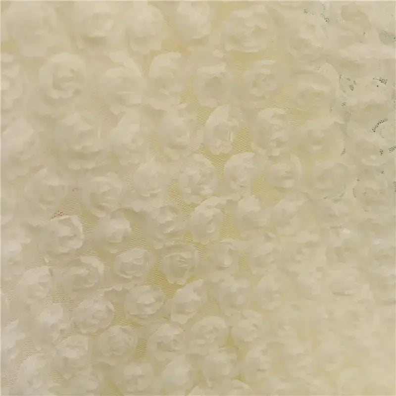 فستان زفاف كلاسيكي مطبوع عليه وردة ثلاثية الأبعاد مع لوحة قماش مطرزة وقماش شبكي مزين بالزهور