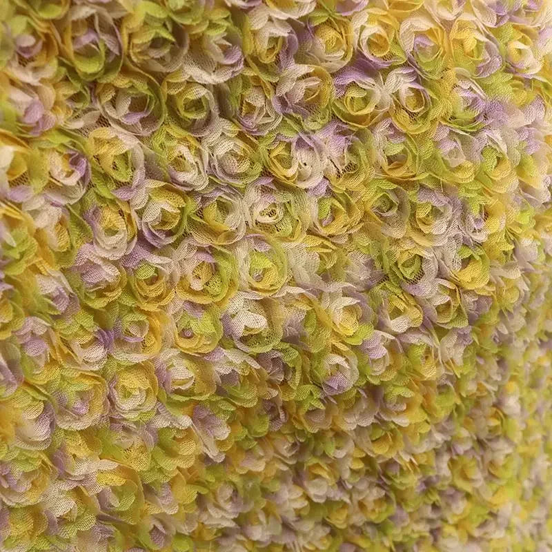 فستان زفاف كلاسيكي مطبوع عليه وردة ثلاثية الأبعاد مع لوحة قماش مطرزة وقماش شبكي مزين بالزهور