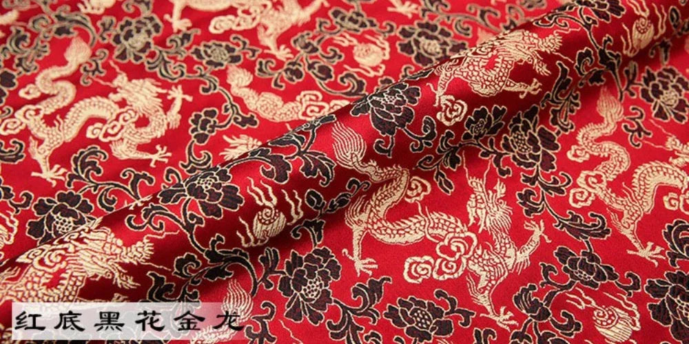 Lujosa tela de brocado jacquard con diseño de dragón, con motivos regio, material de primera calidad, para vestidos, chalecos y abrigos, confección artesanal, diseño tradicional, textil.
