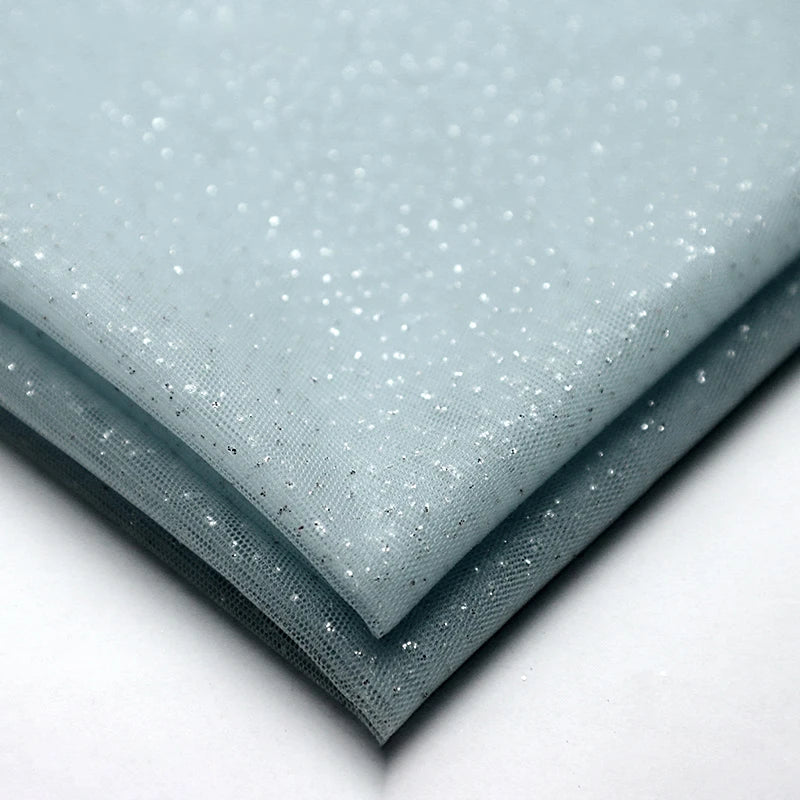 High Quality Thickened Soft Mesh Fabric Gold Spray Silver Flash Yarn for Fashion Wedding Dresses DIY Gown Decorative Fabric