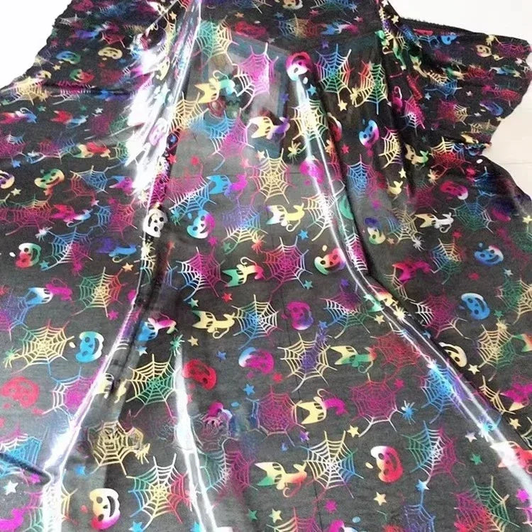 شبكة شفافة مطبوعة على شكل شبكة عنكبوتية لتزيين ملابس الأطفال في الهالوين
