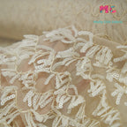 New mesh S-shaped tassel 5mm iridescent sequin embroidery fabric sewn Latin dance evening dress dress wedding fabrics for sewing