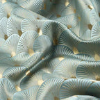 Tejido jacquard de satén con hojas de ginkgo en forma de abanico, nuevo chaleco para qipao, telas de alambre dorado brillante para coser