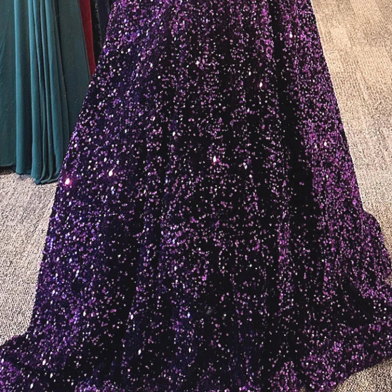 New Velvet Sequin Fabric for Evening Prom Dress Shining Reflective Wedding Decoration Clothes Material Party Special Events