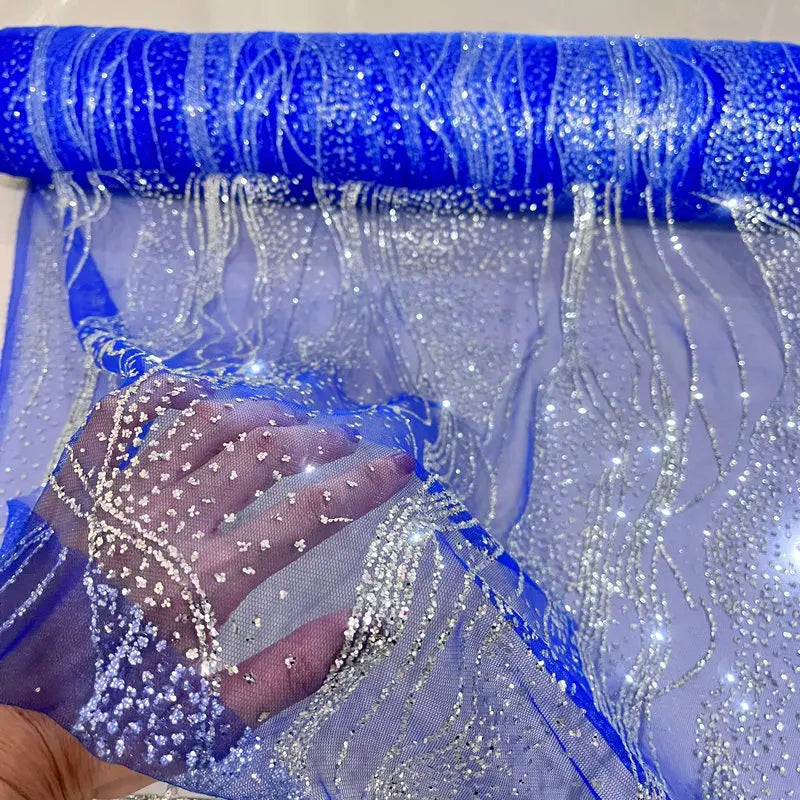 Gold Silver Wedding Fabric for Backgrounds, Ceilings, Chair Backs, and Designer Stage and Dress Material