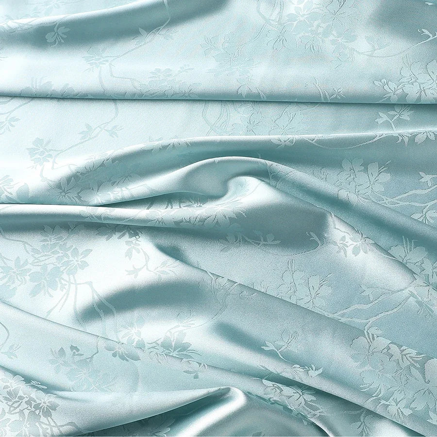 Tela de satén jacquard floral en relieve, suave y brillante, ideal para vestidos de noche, trajes de novia, qipao tradicional, manualidades DIY.