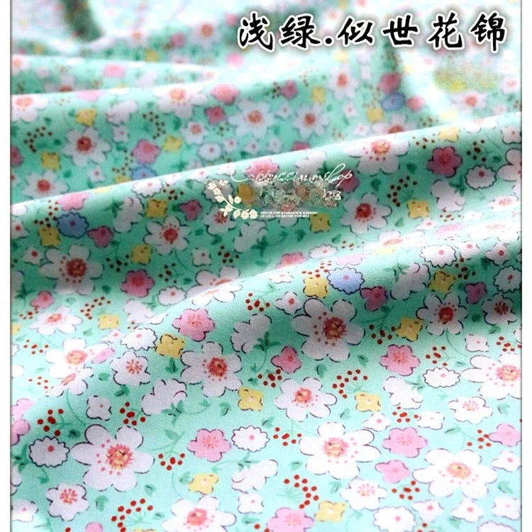Tela de sarga de algodón puro con estampado floral, suave, totalmente de algodón, para ropa de cama, pijamas, pantalones, cortinas y proyectos de bricolaje para bebés.